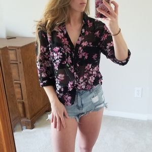 Floral Button Down Blouse
